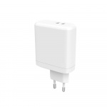 Charger 220V 2xUSB-C PD 60W White