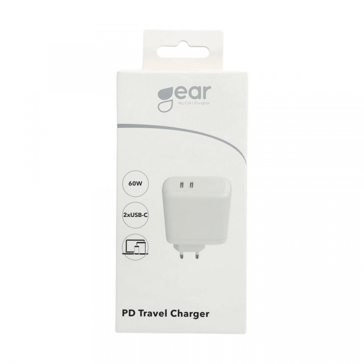 Charger 220V 2xUSB-C PD 60W White