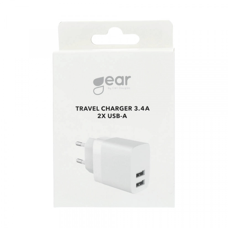 Charger 220V 2xUSB-A 3,4A White