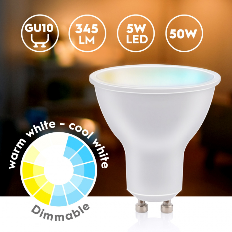 Alpina WiFi Smart GU10 LED Warm/Koud Wit 4.9W 470 lm
