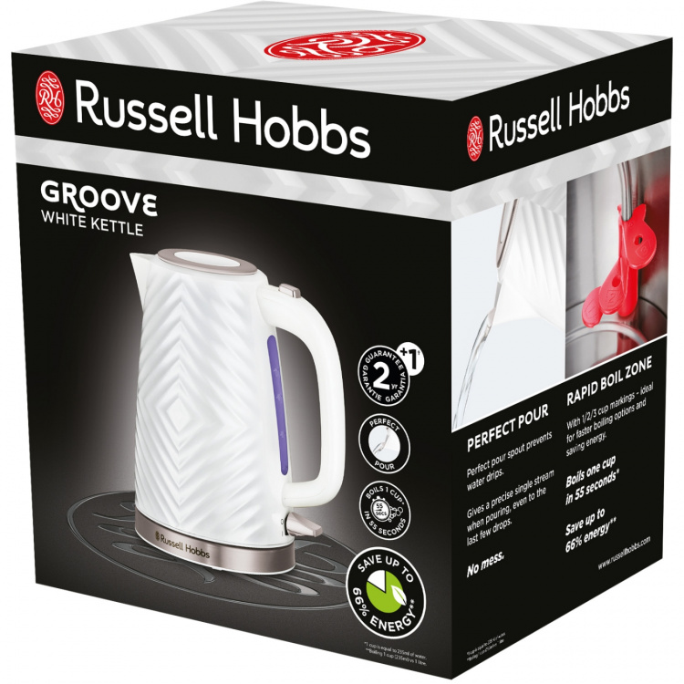 Russell Hobbs Vattenkokare Groove Kettle White 26381-70 Russell Hobbs Vattenkokare Groove Kettle White 26381-70