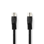 Nedis DIN-Audiokabel | DIN 5-Pins Male | DIN 5-Pins Male | Vernikkeld | 2.00 m | Rond | PVC | Zwart | Label