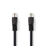 Nedis DIN-Audiokabel | DIN 5-Pins Male | DIN 5-Pins Male | Vernikkeld | 3.00 m | Rond | PVC | Zwart | Label