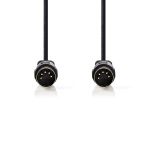 Nedis DIN-Audiokabel | DIN 5-Pins Male | DIN 5-Pins Male | Vernikkeld | 3.00 m | Rond | PVC | Zwart | Label