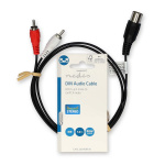 Nedis DIN-Audiokabel | DIN 5-Pins Male | 2x RCA Male | Vernikkeld | 1.00 m | Rond | PVC | Zwart | Label