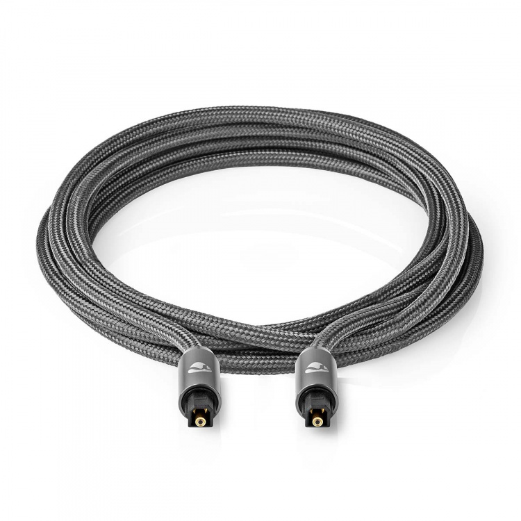 Nedis Optische Audiokabel | TosLink Male | TosLink Male | 5.00 m | Rond | Gevlochten | Gun Metal Grijs | Cover Window Box Nedis Optische Audiokabel | TosLink Male | TosLink Male | 5.00 m | Rond | Gevlochten | Gun Metal Grijs | Cover Window Box