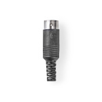 Nedis DIN-Connector | Recht | Male | Vernikkeld | Twist-On | Diameter kabelinvoer: 6.0 mm | Polyvinylchloride (PVC) | Zwart | 25 Stuks | Polybag