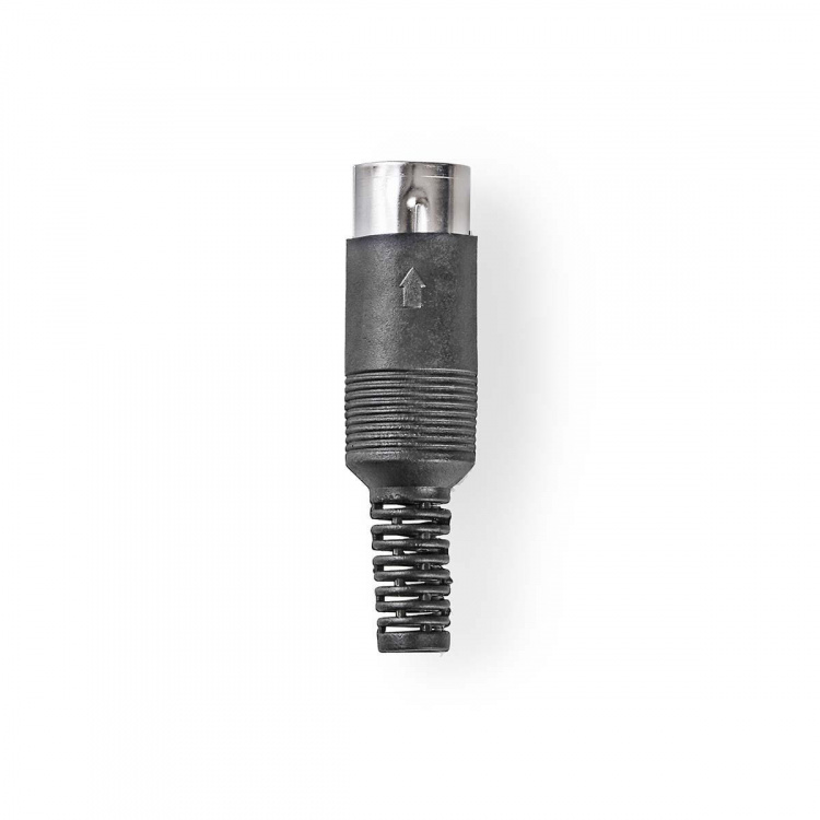 Nedis DIN-Connector | Recht | Male | Vernikkeld | Twist-On | Diameter kabelinvoer: 6.0 mm | Polyvinylchloride (PVC) | Zwart | 25 Stuks | Polybag