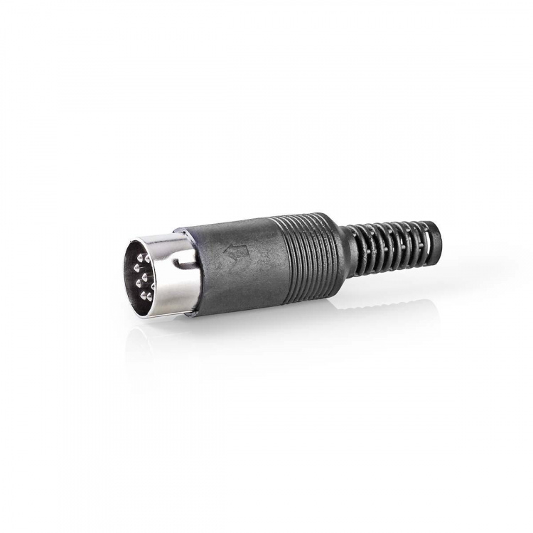 Nedis DIN-Connector | Recht | Male | Vernikkeld | Twist-On | Diameter kabelinvoer: 6.0 mm | Polyvinylchloride (PVC) | Zwart | 25 Stuks | Polybag