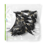 Nedis DIN-Connector | Recht | Male | Vernikkeld | Twist-On | Diameter kabelinvoer: 6.0 mm | Polyvinylchloride (PVC) | Zwart | 25 Stuks | Polybag