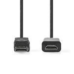 Nedis DisplayPort-Kabel | DisplayPort Male | HDMI™ Connector | 1080p | Vernikkeld | 3.00 m | Rond | PVC | Zwart | Label Nedis DisplayPort-Kabel | DisplayPort Male | HDMI™ Connector | 1080p | Vernikkeld | 3.00 m | Rond | PVC | Zwart | Label