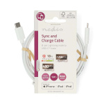 Nedis Lightning Kabel | USB 2.0 | Apple Lightning 8-Pins | USB-C™ Male | 480 Mbps | Vernikkeld | 1.00 m | Rond | PVC | Wit | Label Nedis Lightning Kabel | USB 2.0 | Apple Lightning 8-Pins | USB-C™ Male | 480 Mbps | Vernikkeld | 1.00 m | Rond | PVC | Wit | Label