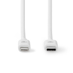 Nedis Lightning Kabel | USB 2.0 | Apple Lightning 8-Pins | USB-C™ Male | 480 Mbps | Vernikkeld | 2.00 m | Rond | PVC | Wit | Label