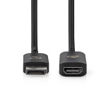 Nedis DisplayPort-Adapter | DisplayPort Male | HDMI™ Output | 8K@30Hz | Vernikkeld | Recht | 0.20 m | Rond | TPE | PVC | Zwart | Envelop