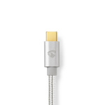 Nedis Lightning Kabel | USB 2.0 | USB-C™ Male | Apple Lightning 8-Pins | 480 Mbps | Verguld | 2.00 m | Rond | Gevlochten / Nylon | Aluminium | Cover Window Box