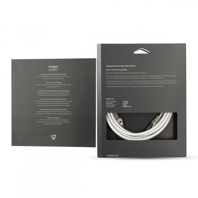 Nedis CAT6a netwerkkabel | S/FTP | RJ45 Male | RJ45 Male | 3.00 m | Snagless | Rond | Gevlochten / PVC | Zilver | Cover Window Box