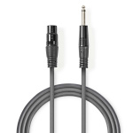 Nedis Ongebalanceerde Audiokabel | XLR 3-Pins Female | 6,35 mm Male | Vernikkeld | 10.0 m | Rond | PVC | Donkergrijs | Gift Box