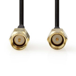 Nedis Antennekabel | SMA Male | SMA Male | Verguld | 50 Ohm | Enkelvoudig Afgeschermd | 5.00 m | Rond | PVC | Zwart | Label