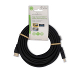 Nedis High Speed ​​HDMI™-Kabel met Ethernet | HDMI™ Connector | HDMI™ Connector | 4K@30Hz | ARC | 10.2 Gbps | 7.50 m | Rond | PVC | Zwart | Label