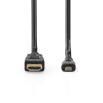 Nedis High Speed ​​HDMI™-Kabel met Ethernet | HDMI™ Connector | HDMI™ Micro-Connector | 4K@30Hz | 10.2 Gbps | 1.50 m | Rond | PVC | Zwart | Label