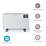 Nedis SmartLife Convectorkachel | 2000 W | 3 Warmte Standen | LCD | 5 - 37 °C | Instelbare thermostaat | Wit