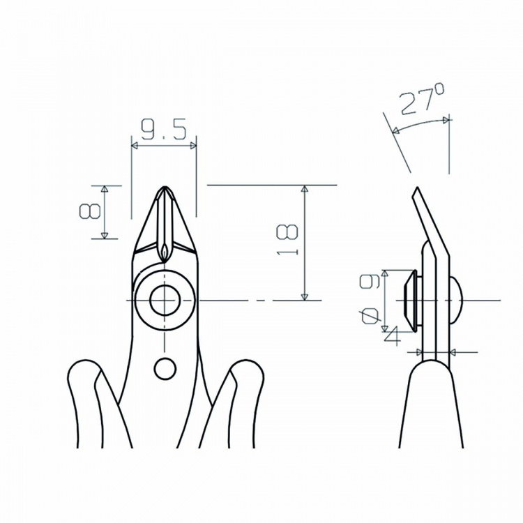 Piergiacomi Zijkniptang 118 mm Precisie