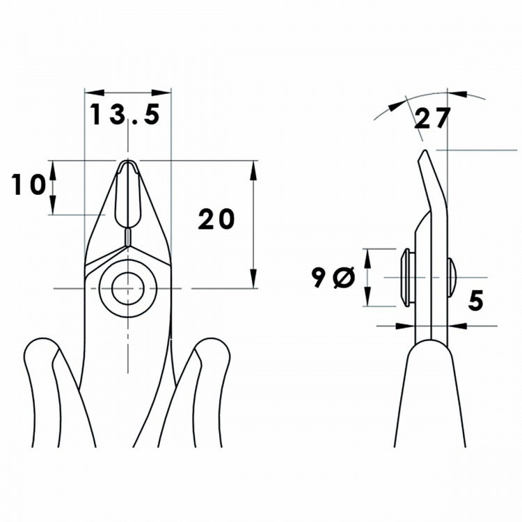 Piergiacomi Zijkniptang 128 mm Precisie
