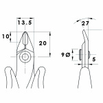 Piergiacomi Zijkniptang 128 mm Precisie