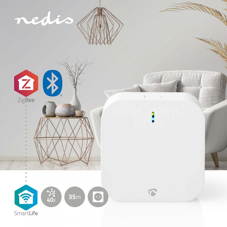 Nedis SmartLife Gateway | Bluetooth® / Zigbee 3.0 | 50 Apparaten | Netvoeding | Android™ / IOS | Wit