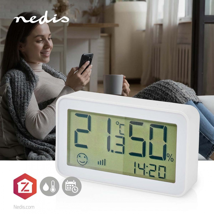 Nedis SmartLife Klimaatsensor | Zigbee 3.0 | Batterij Gevoed | Android™ / IOS | Wit Nedis SmartLife Klimaatsensor | Zigbee 3.0 | Batterij Gevoed | Android™ / IOS | Wit