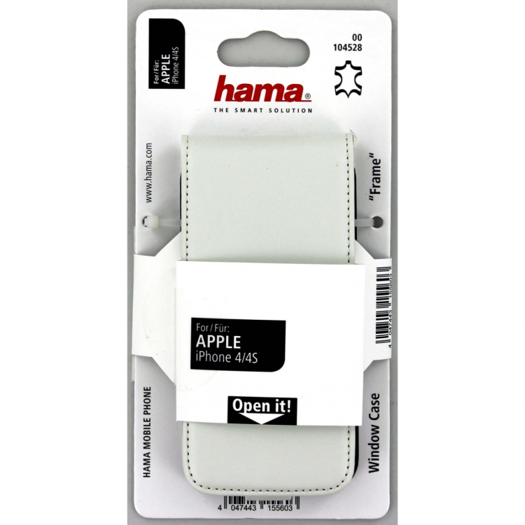 HAMA Mobilväska Flip-Front iPhone4s Läder Vit HAMA Mobilväska Flip-Front iPhone4s Läder Vit