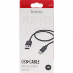 Hama Laddkabel USB-A till USB-C Svart 1,0m Hama Laddkabel USB-A till USB-C Svart 1,0m
