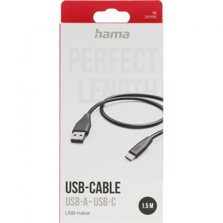 Hama Laddkabel USB-A till USB-C Svart 1,5m