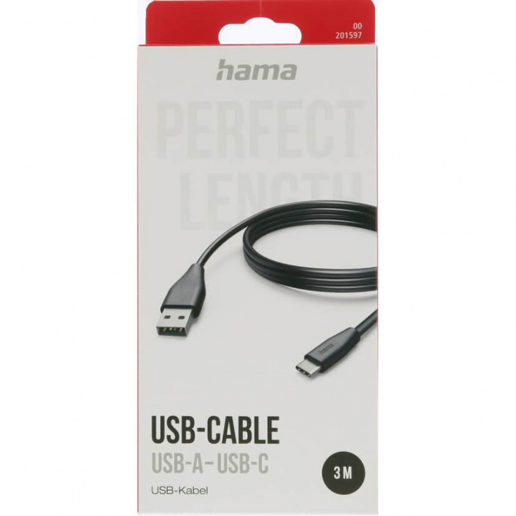 Hama Laddkabel USB-A till USB-C Svart 3,0m