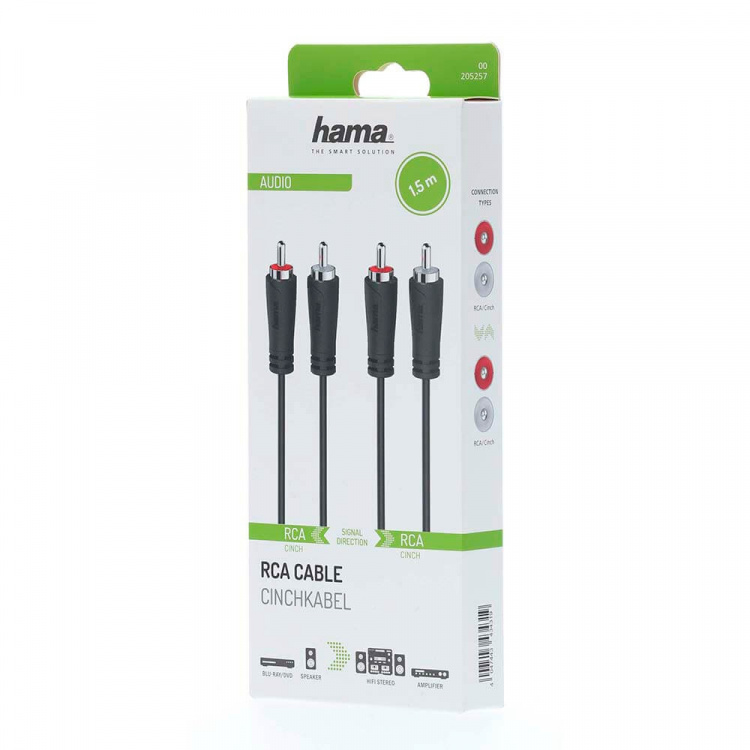 Hama Kabel Audio 2 RCA-kontakter - 2 RCA-kontakter 1,5 m Hama Kabel Audio 2 RCA-kontakter - 2 RCA-kontakter 1,5 m