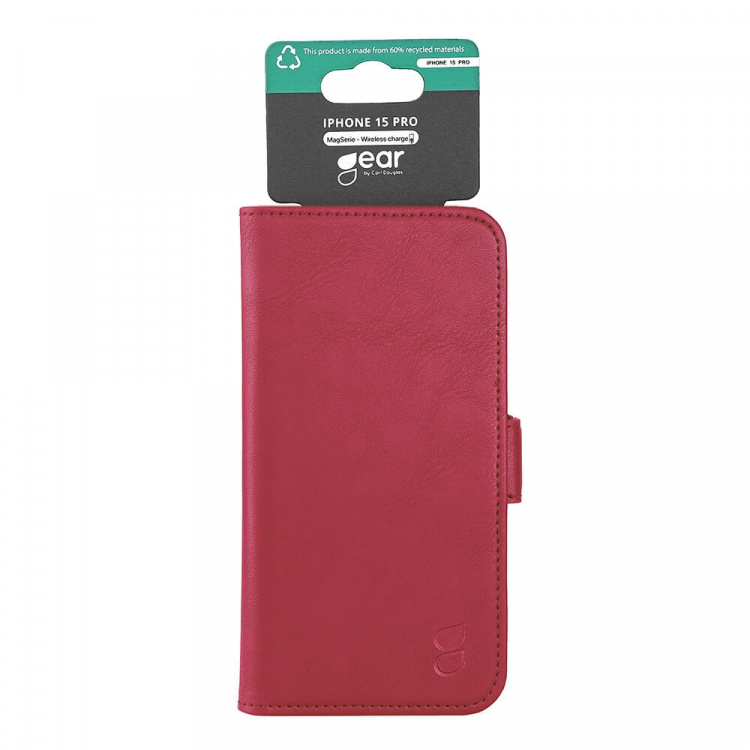 GEAR Mobilfodral 3 Kortfack Magseries Deep Red - iPhone 15 Pro