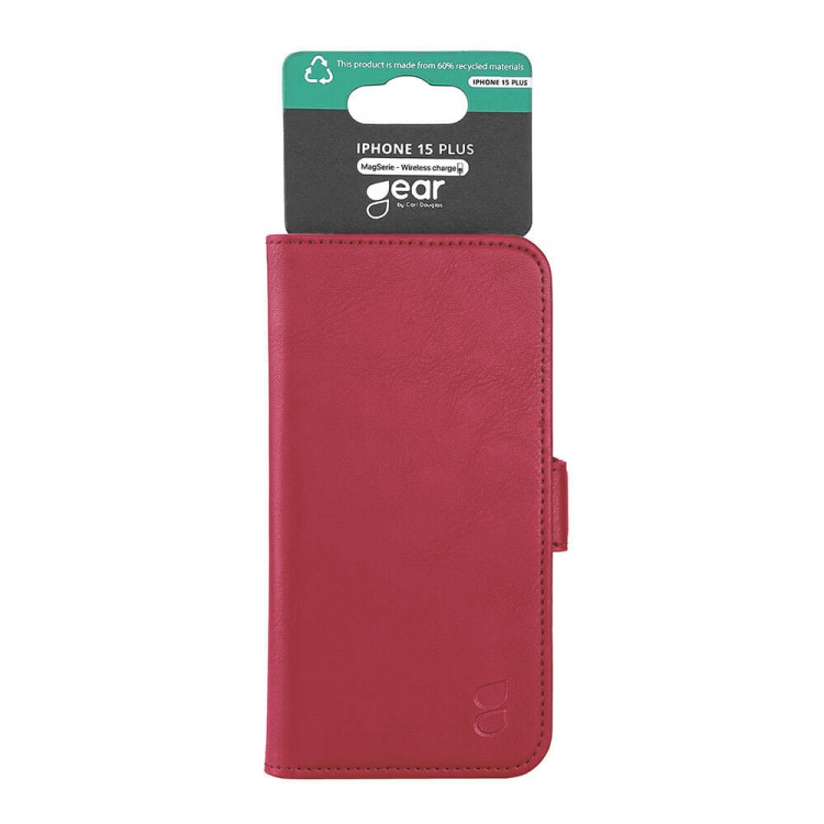 GEAR Mobilfodral 3 Kortfack Magseries Deep Red - iPhone 15 Plus