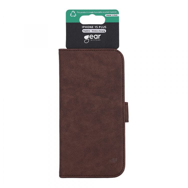 GEAR Mobilfodral 3 Kortfack Magseries Brown - iPhone 15 Plus GEAR Mobilfodral 3 Kortfack Magseries Brown - iPhone 15 Plus