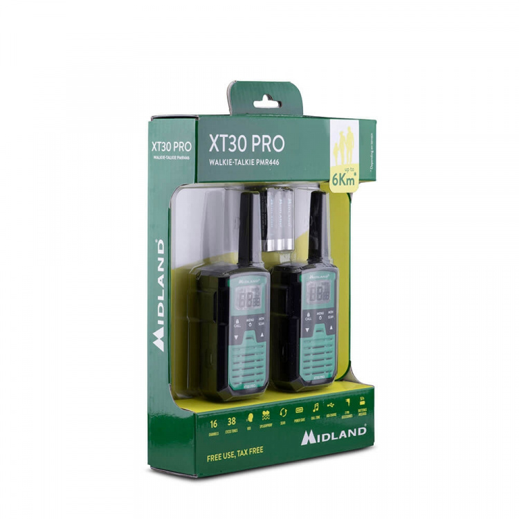 MIDLAND Walkie Talkie XT30 Pro Svart/Grön