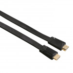 HAMA Kabel HDMI Ethernet Platt Svart 3m HAMA Kabel HDMI Ethernet Platt Svart 3m