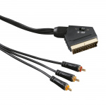 HAMA Kabel Video Scart-3xRCA Guld Svart 1.5m HAMA Kabel Video Scart-3xRCA Guld Svart 1.5m