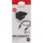 Hama Snabbladdare 1x USB-C med Kabel 25W PD 1,0m