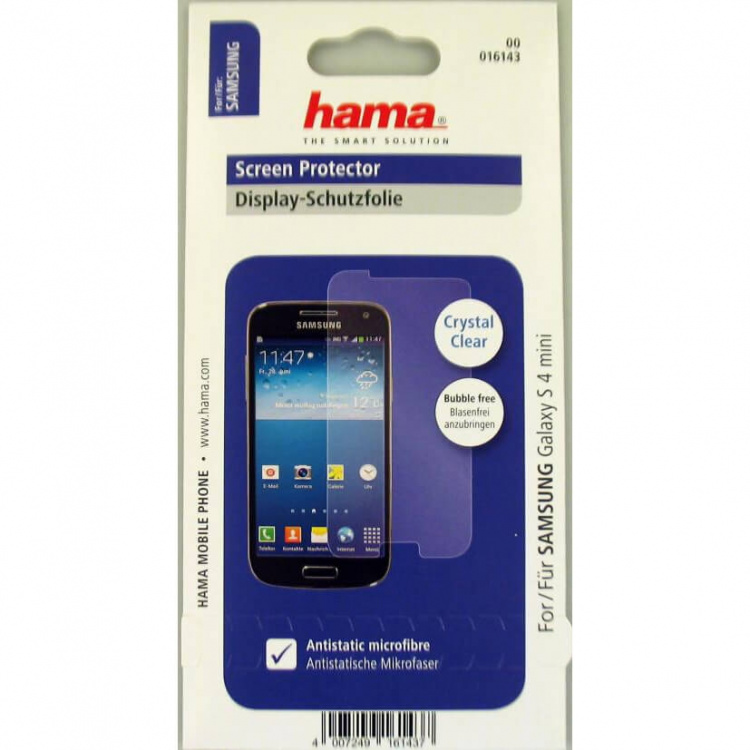 HAMA Skärmskydd Samsung S4Mini Crystal Clear 1-pack