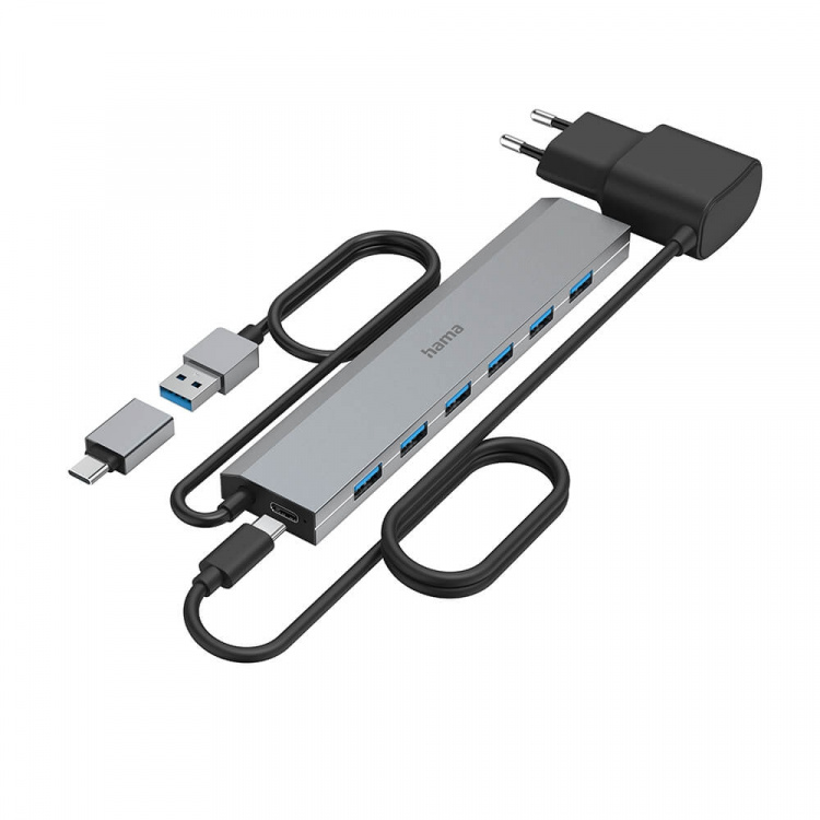 Hama USB Hub 7 portar inkl. Nätaggregat Hama USB Hub 7 portar inkl. Nätaggregat