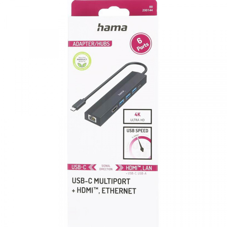Hama USB-C Multiport Adapter 6 portar