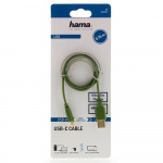 Hama Kabel USB-C Flexi-Slim USB-A-USB-C Guld Grön 0,75m Hama Kabel USB-C Flexi-Slim USB-A-USB-C Guld Grön 0,75m