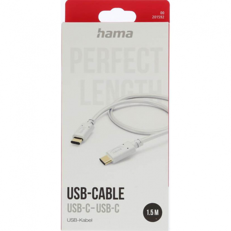 Hama Laddkabel USB-C Vit 1,5m Hama Laddkabel USB-C Vit 1,5m