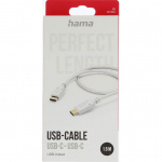 Hama Laddkabel USB-C Vit 1,5m Hama Laddkabel USB-C Vit 1,5m