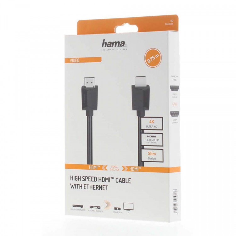 Hama Kabel HDMI Hoge Snelheid 4K 18 Gbit/s 0,75m