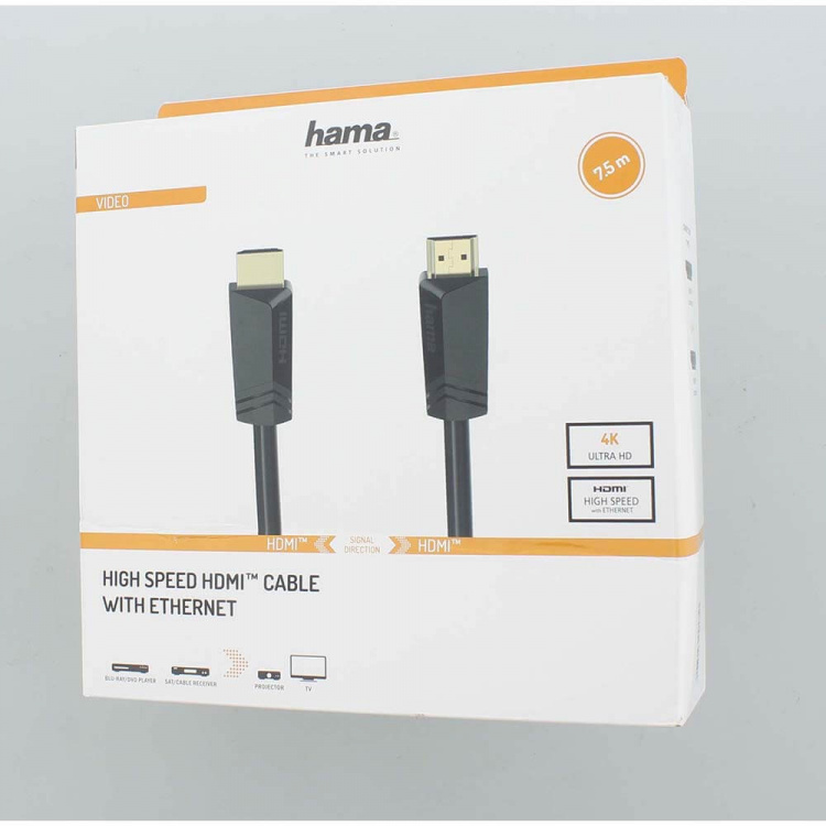 Hama Kabel HDMI High Speed 4K 18 Gbit/s 7,5 m Guld Hama Kabel HDMI High Speed 4K 18 Gbit/s 7,5 m Guld
